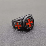 Cross Men's Black Titanium Steel Ring – Gifts for Him — 1