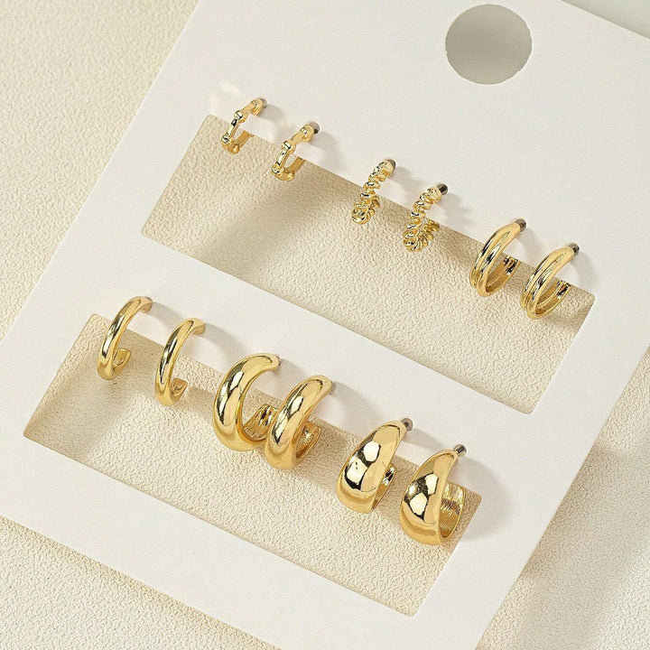 Creative Fashionable Golden Twist Earrings Suit – Thoughtful Gifts — 1