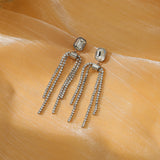French Retro Full Rhinestone Tassel Titanium Steel – Meaningful Gifts — 4