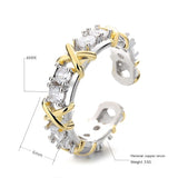Fashion Color Separation Letter X Cross Zircon Ring – Stylish Gifts — 11
