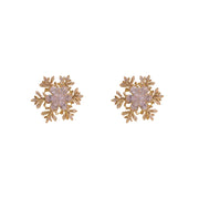 Microencrusted Zircon Snowflake Rotatable Ear Studs – Gift Ideas — 3