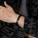 Simple Black Glossy Men's Leather Bracelet – Jewelry Gift Ideas — 1