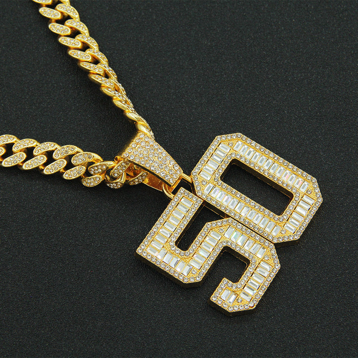 Mens Fashion Full Diamond Number 50 Pendant – Jewelry Gift Ideas — 1