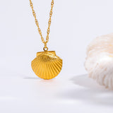 Shell Titanium Steel Album Necklace Opening – Jewelry Gift Ideas — 15