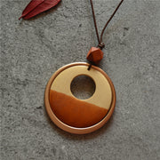 Geometric circle wood chip necklace – Jewelry Gift Ideas — 5