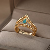 Crown Green Double Layer Hollow Ring – Unique Gift Ideas — 4