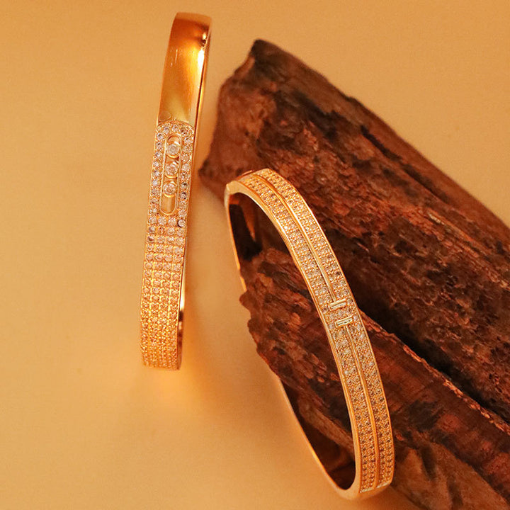 Gold Plated Inlaid Zirconium Bracelet Simple – Jewelry Gift Ideas — 1
