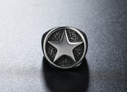 Men's Vintage Five-Pointed Star Titanium Steel Ring – Gifts for Him — 5