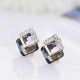 Pure Silver Stud Earrings Crystal Earrings Super Flash – Gifts for Her — 5
