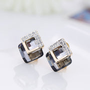 Pure Silver Stud Earrings Crystal Earrings Super Flash – Gifts for Her — 5