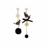 Cute Black and White Cat Personality Earrings – Gifts for Kids — 5