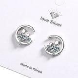 Women's Sweet Single Diamond Cat Ear Studs – Gifts for Her — 1