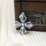 925 Silver Cross Vajra Pestle Five Pendant Men's – Jewelry Gift Ideas — 5
