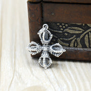 925 Silver Cross Vajra Pestle Five Pendant Men's – Jewelry Gift Ideas — 5