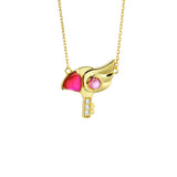 Girl Cherry Bird Head Seal Key Necklace – Jewelry Gift Ideas — 4