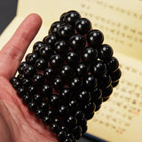 Obsidian Bracelet Beaded Round Beads Obsidian – Jewelry Gift Ideas — 4