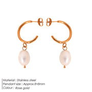 Stylish Stainless Steel Pearl Earrings – Gift Ideas — 3