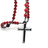 Natural Stone 8mm Black Agate Haematite Cross – Jewelry Gift Ideas — 6