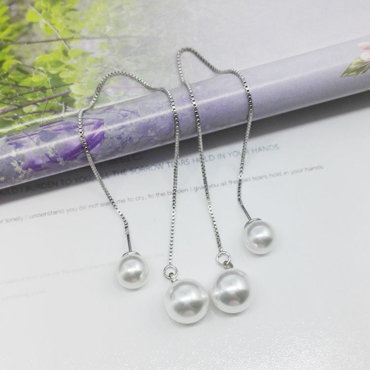Women's Simple Freshwater Pearl Front And Back Hanging – Gifts for Her — 1
