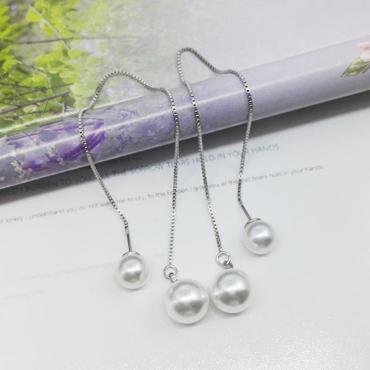 Women's Simple Freshwater Pearl Front And Back Hanging – Gifts for Her — 1