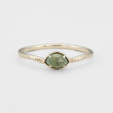 Vintage Leaf Carving Natural Green Chalcedony Ring – Unique Gift Ideas — 1