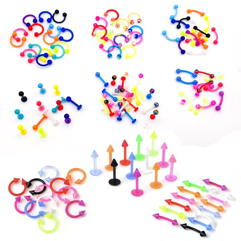 CBR Type Nose Stud Color Mixed Eyebrow Ring – Special Occasion Gifts — 1