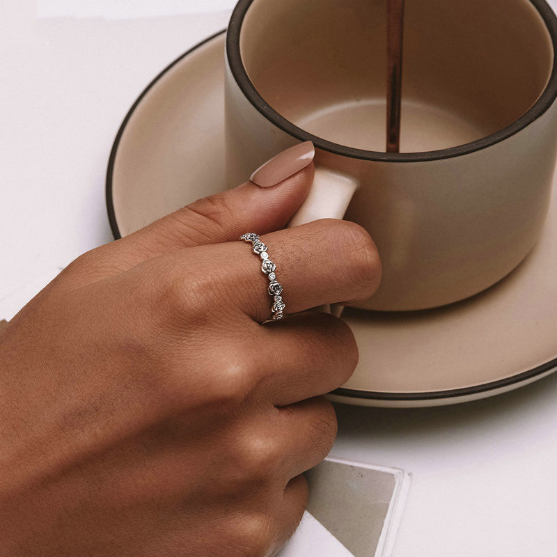 Three-dimensional Rose Stackable Ring Female Gift S925 – Gifts for Her — 1