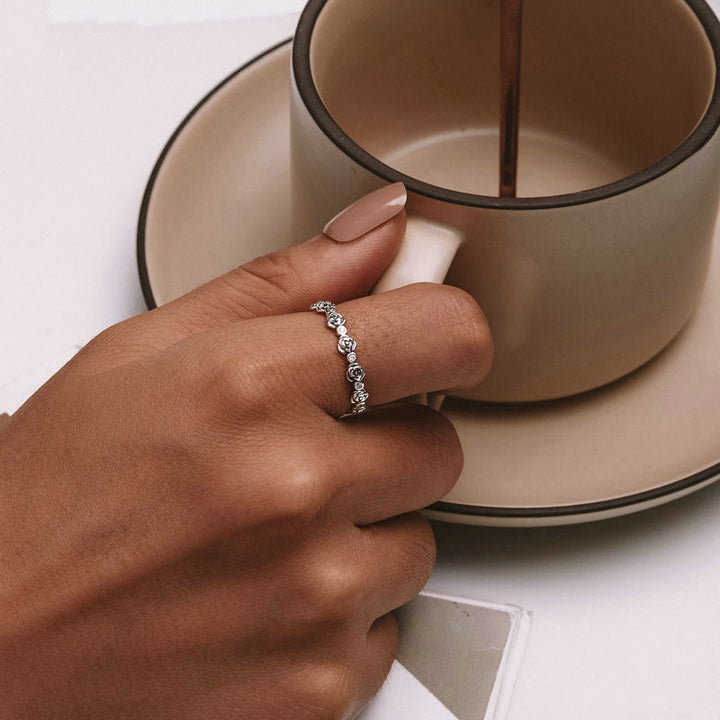 Three-dimensional Rose Stackable Ring Female Gift S925 – Gifts for Her — 1