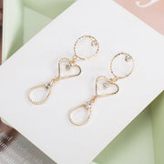 Rhinestone Shiny Earrings Earrings Female Circle Long – Gifts for Her — 5