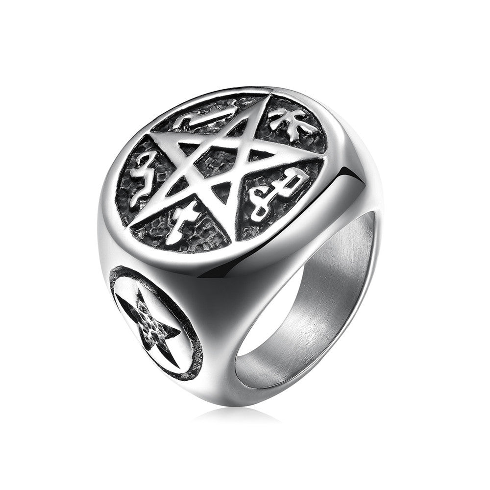 Five-star men's titanium steel ring – Gifts for Him — 1