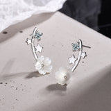Shell Flower Stud Earrings Diamond Stars – Special Occasion Gifts — 3