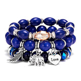 Elephant Love Wings Natural Stone Bracelet Set – Jewelry Gift Ideas — 2