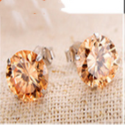 Korean Classic Amethyst Zircon Four-Claw Earrings – Small Gift Ideas — 6