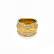 Real Gold Plating Exquisite Gang Drill Pearl Ring – Stylish Gifts — 7