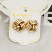Fashion Round Earrings Simple Cross Metal – Stylish Gifts — 16