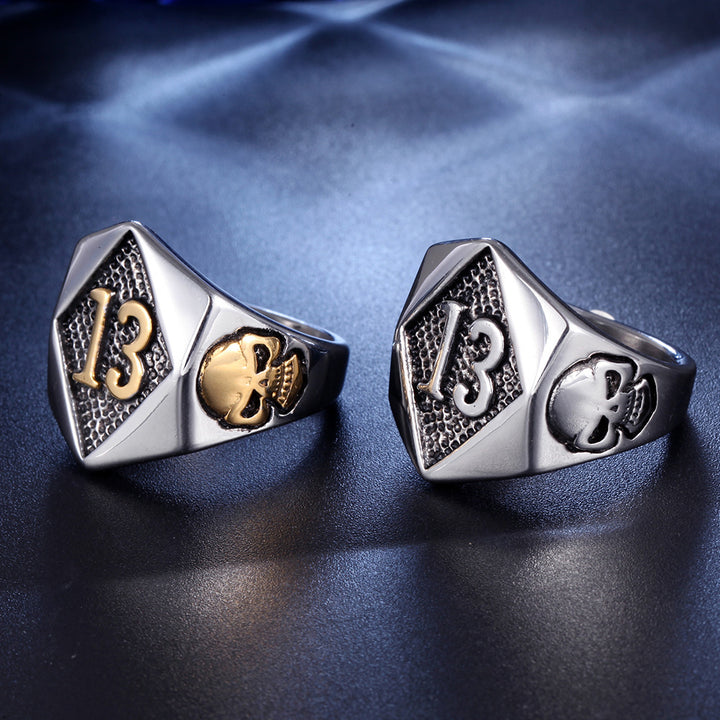 Stainless Steel Men's Ring Titanium Steel Ghost Head – Gifts for Him — 1
