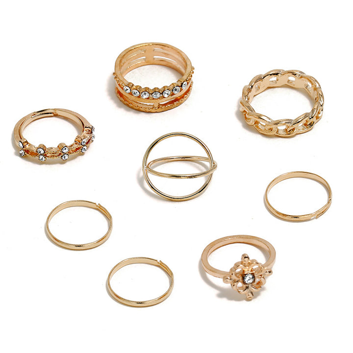 Geometric Eight Piece Combination Ring Set – Practical Gifts — 1