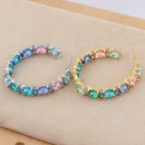 Shining Color Matching Round Ring Earrings – Special Occasion Gifts — 4