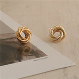 Flower-Shaped Earrings Metal Winding Geometric Hollow – Gifts for Her — 4