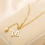 Simple M Shaped Small Square Pendant Necklace – Jewelry Gift Ideas — 1