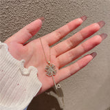 Micropaved Real Gold Plated Zircon Flower Key – Jewelry Gift Ideas — 3