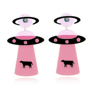 UFO Spaceship Alien Exaggerated Funny Earrings – Useful Gifts — 7