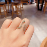 Snake Curved Line Adjustable Fashion Statement Ring – Stylish Gifts — 4