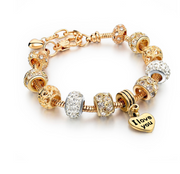 Gold-plated heart beaded bracelet – Jewelry Gift Ideas — 11