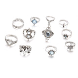 Turtle Cross Lotus Combination 11 Piece Rings – Everyday Gifts — 5
