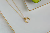 Simple Clavicle Teeth Moon Beads Necklace – Jewelry Gift Ideas — 5