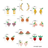 Cute Tropical Fruit Earrings For Women With Diamonds – Gifts for Her — 8