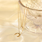 Single Zircon Double Layer Necklace – Jewelry Gift Ideas — 5