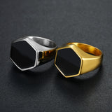Stainless Steel Shiny Black Epoxy Men's Ring – Gifts for Him — 4