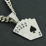 Diamond-embedded Poker Pendant Necklace – Jewelry Gift Ideas — 1